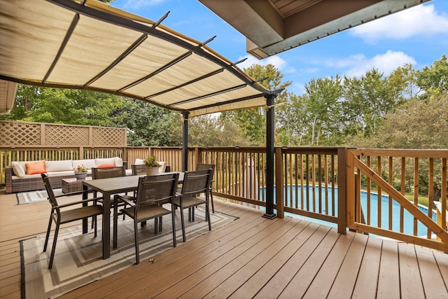 deck with an outdoor living space