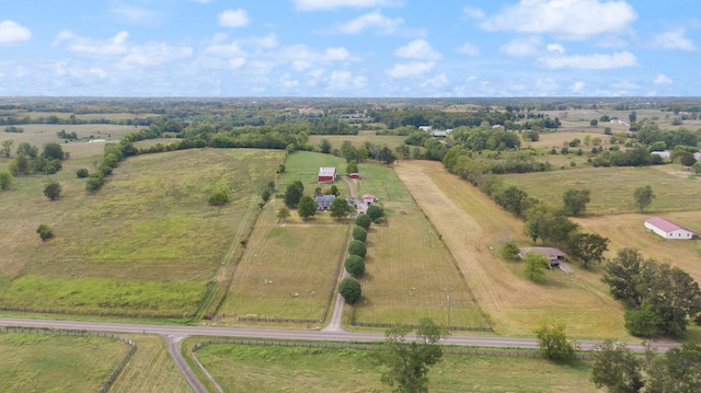 bird's eye view with a rural view