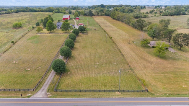 bird's eye view featuring a rural view