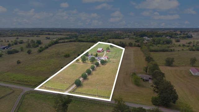 bird's eye view featuring a rural view