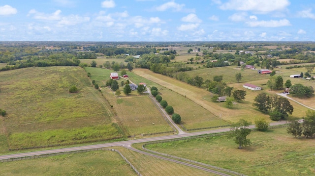 aerial view with a rural view