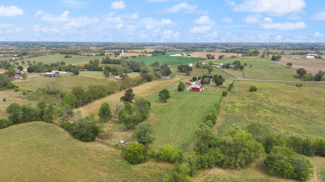 aerial view with a rural view