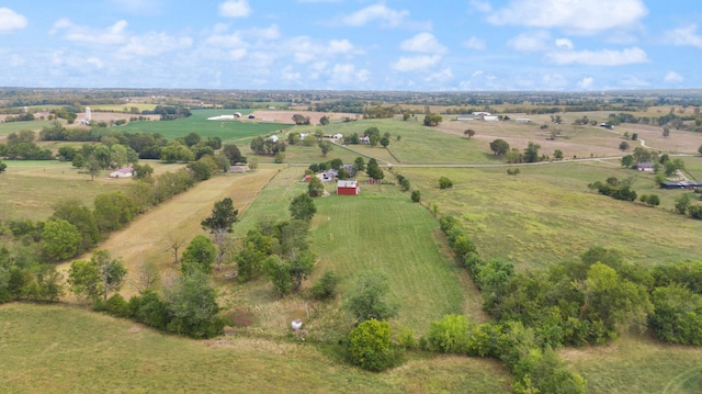 bird's eye view with a rural view