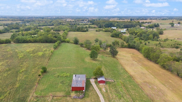 aerial view with a rural view