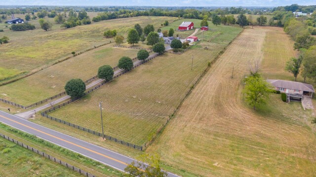 bird's eye view with a rural view