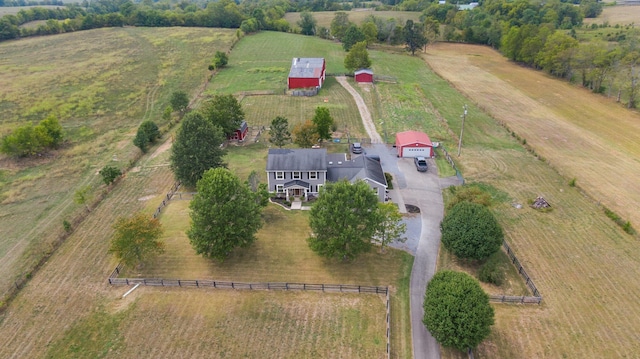 bird's eye view with a rural view