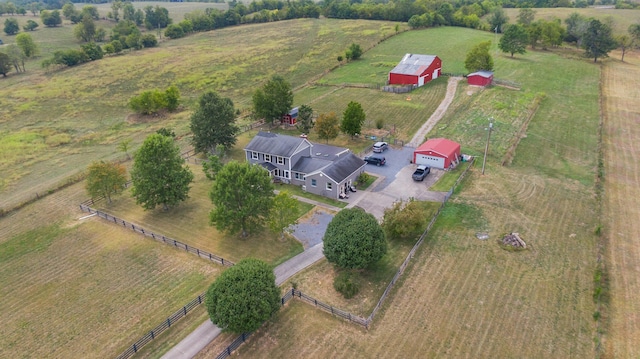 aerial view featuring a rural view