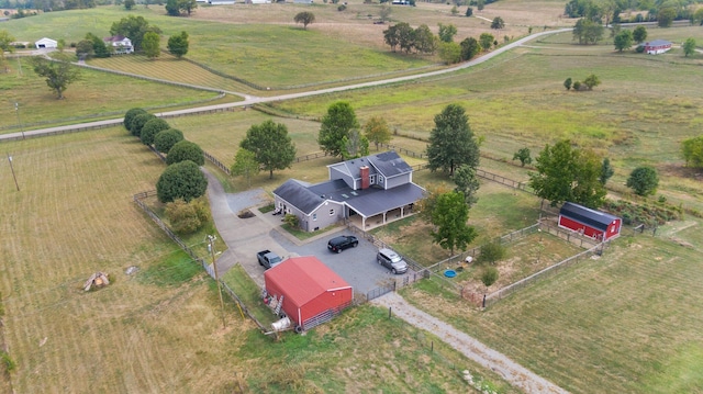 aerial view with a rural view