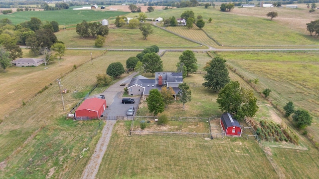 drone / aerial view with a rural view