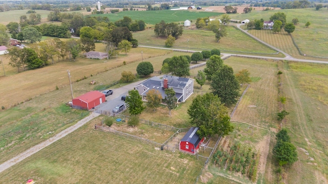 drone / aerial view featuring a rural view