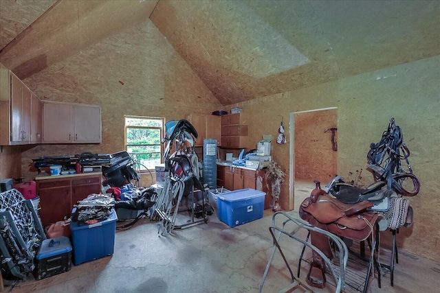 interior space with vaulted ceiling