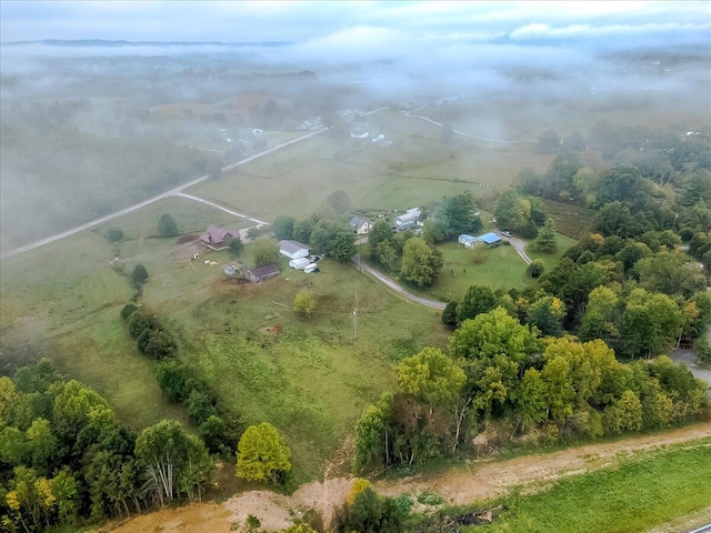 aerial view featuring a rural view