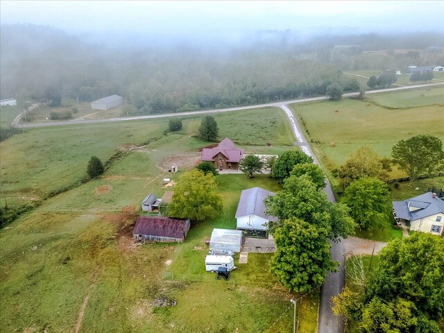 aerial view featuring a rural view