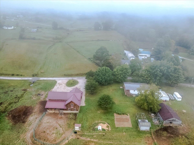 drone / aerial view with a rural view