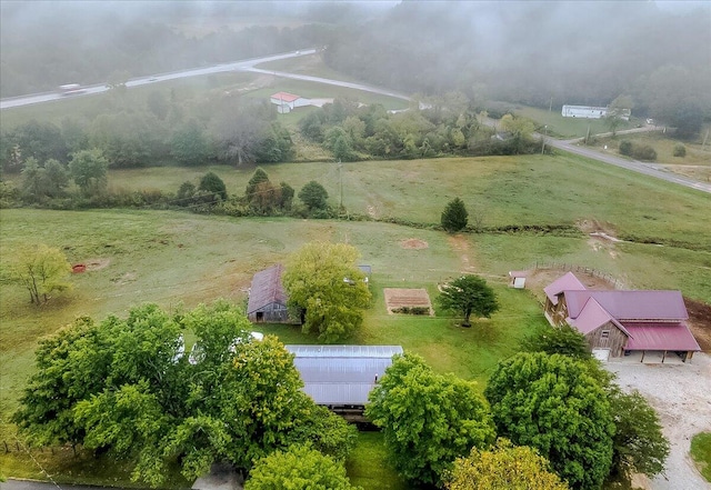 bird's eye view with a rural view