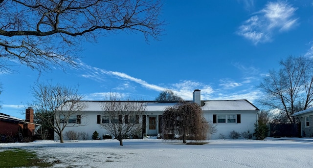 view of single story home