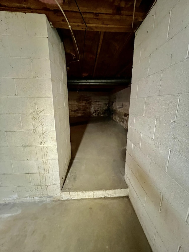 room details featuring unfinished concrete flooring and crawl space