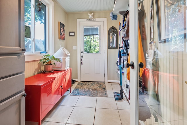 interior space with light tile patterned floors