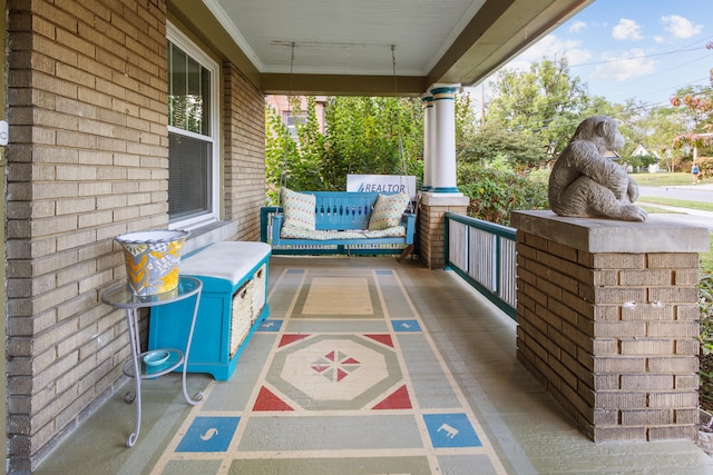 view of patio with a porch