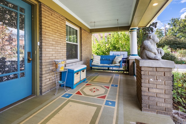 view of patio with a porch