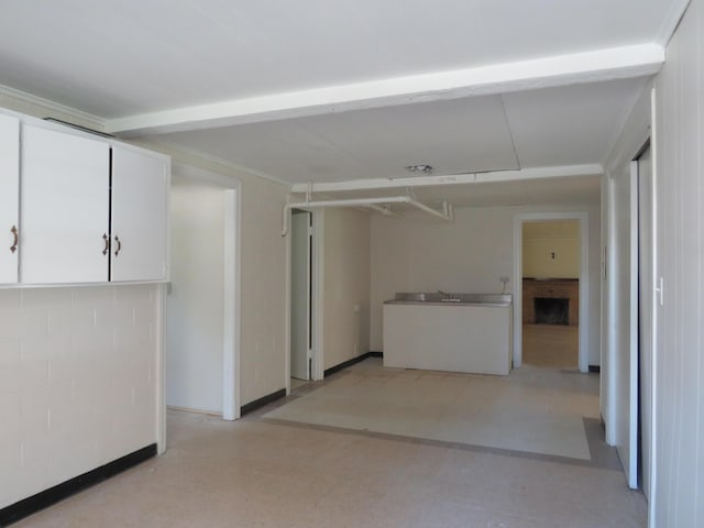 interior space featuring light floors