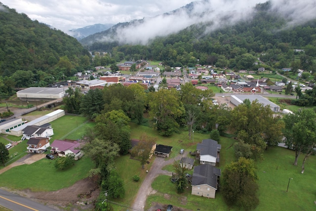 birds eye view of property featuring a residential view and a mountain view