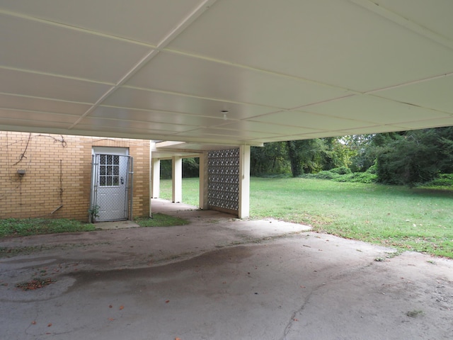 view of patio featuring a carport