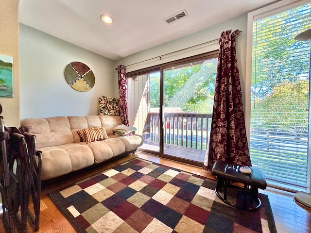 living room featuring wood-type flooring