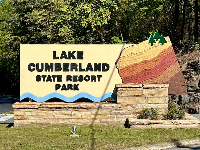 view of community sign