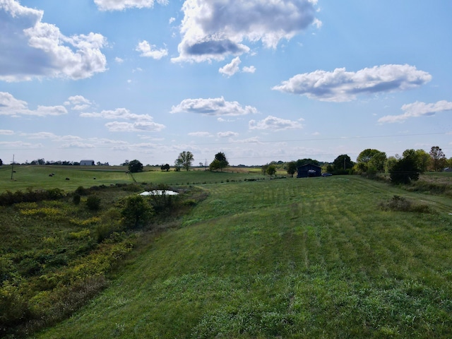 view of yard with a rural view