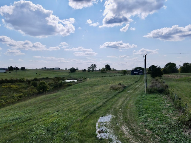 view of road featuring a rural view