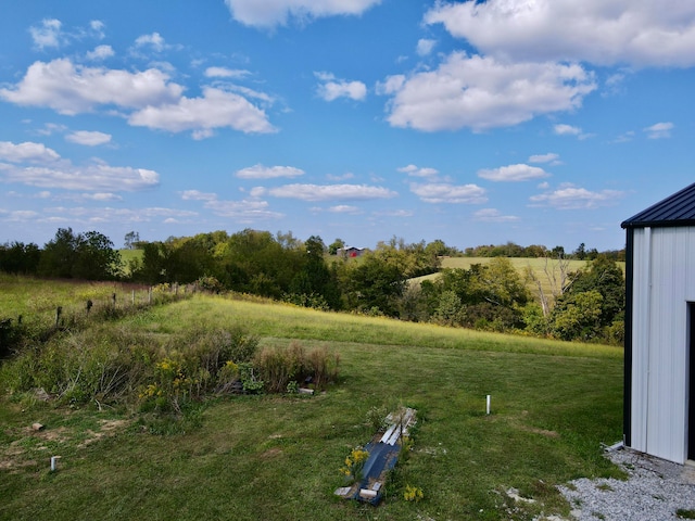 view of yard featuring a rural view