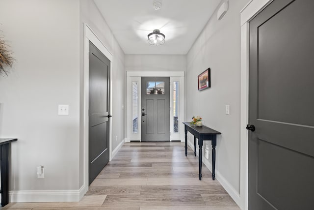 entryway featuring light hardwood / wood-style flooring