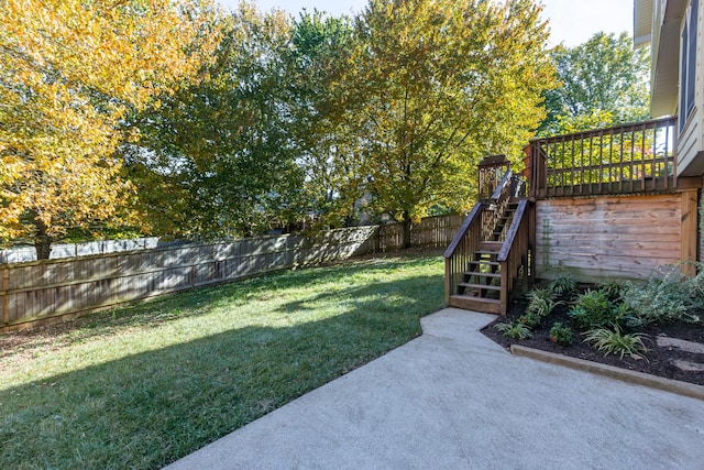 view of yard featuring a patio area