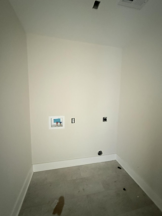 laundry room featuring washer hookup and electric dryer hookup