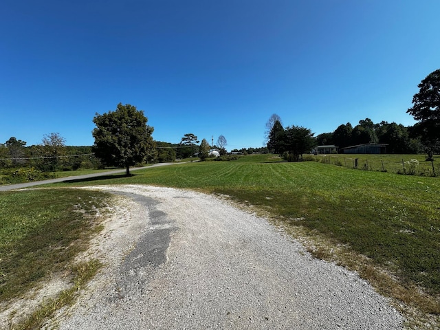 view of road featuring a rural view