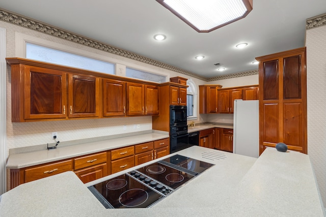 kitchen featuring black appliances and sink