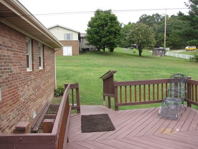 deck with a yard