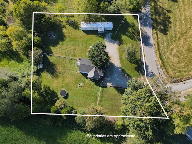 aerial view with a rural view