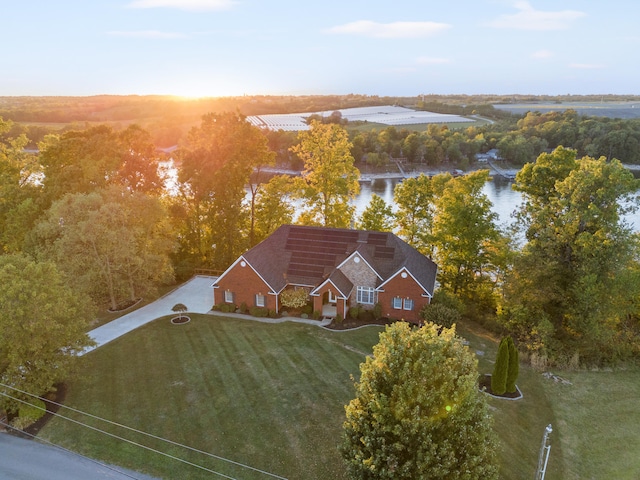 706 Hunter Dr, Lancaster, KY 40444 - birds eye view of property featuring a water view