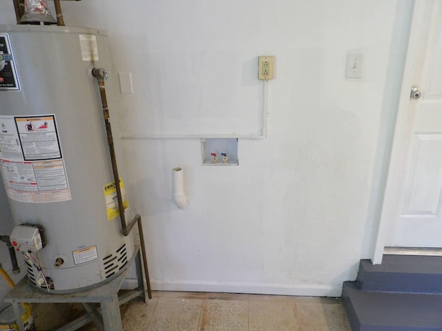 utility room with water heater