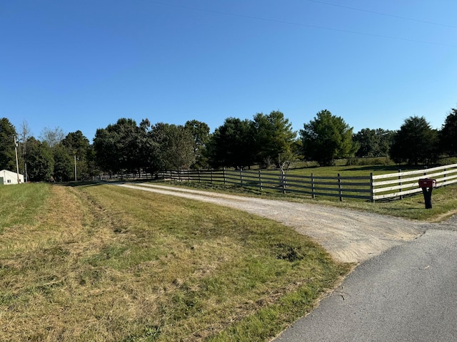 view of street featuring a rural view