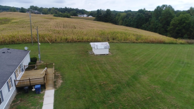 aerial view with a rural view