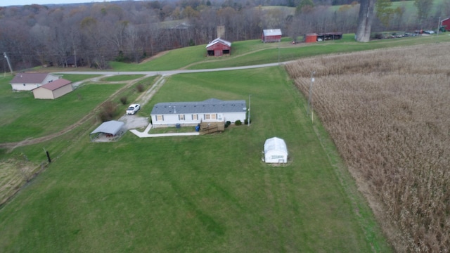 aerial view featuring a rural view