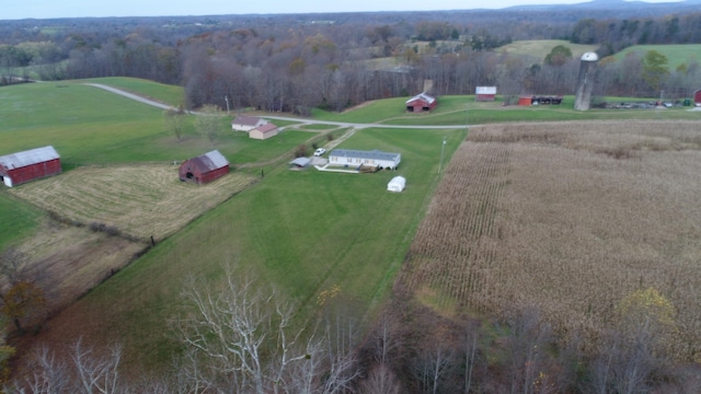 aerial view featuring a rural view