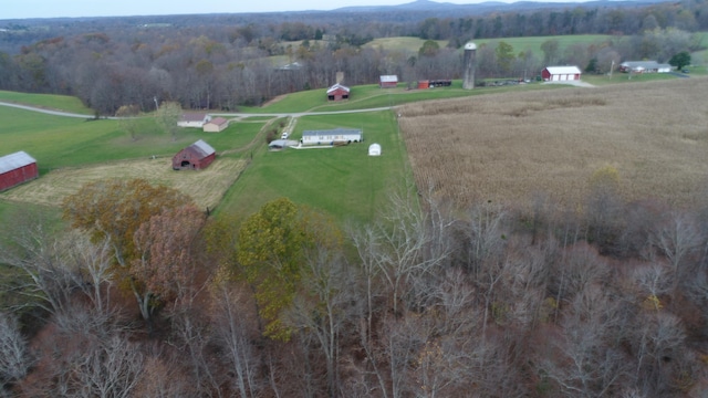 drone / aerial view featuring a rural view