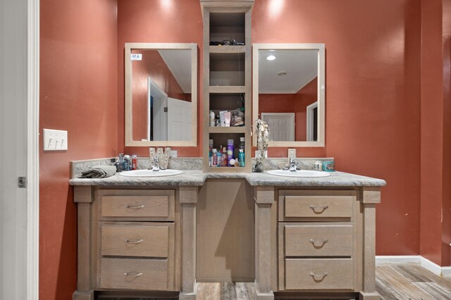 90 Damy Ln, Campton, KY 41301 - bathroom with double vanity and wood finished floors