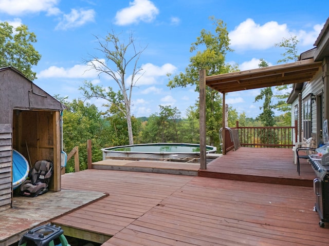 90 Damy Ln, Campton, KY 41301 - wooden deck with a jacuzzi