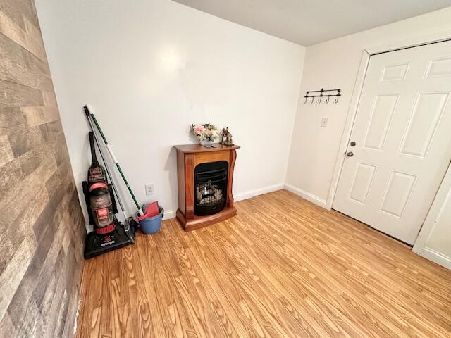 interior space with light hardwood / wood-style floors