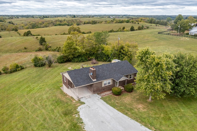 bird's eye view with a rural view